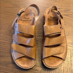 Finn Comfort Sandals Size 41 Brown Leather Made in Germany